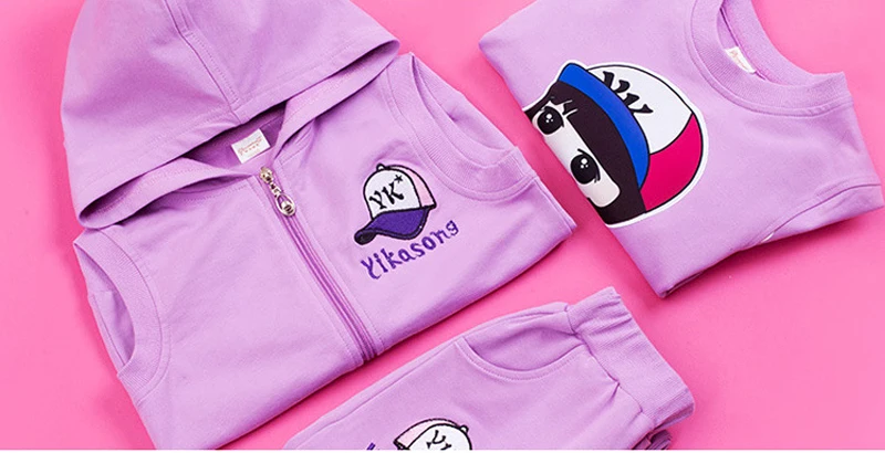 Осенний спортивный костюм для девочек 3 шт./компл. комплект одежды подростков