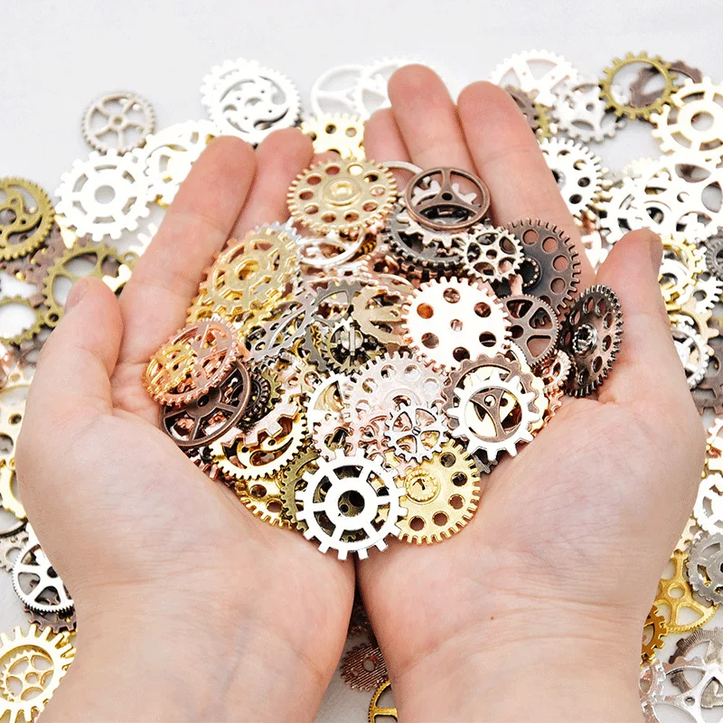 

Steampunk Multicolor Mixed Mechanical Alloy Gear Pendant Button DIY Jewelry Fitting Bulk Buttons Alloy Material