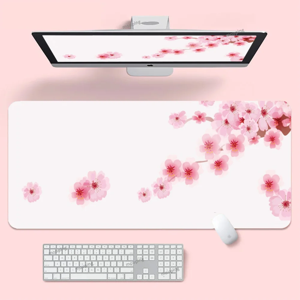 Настольный коврик Sakura японский для мыши черно-белый розовые игровые аксессуары