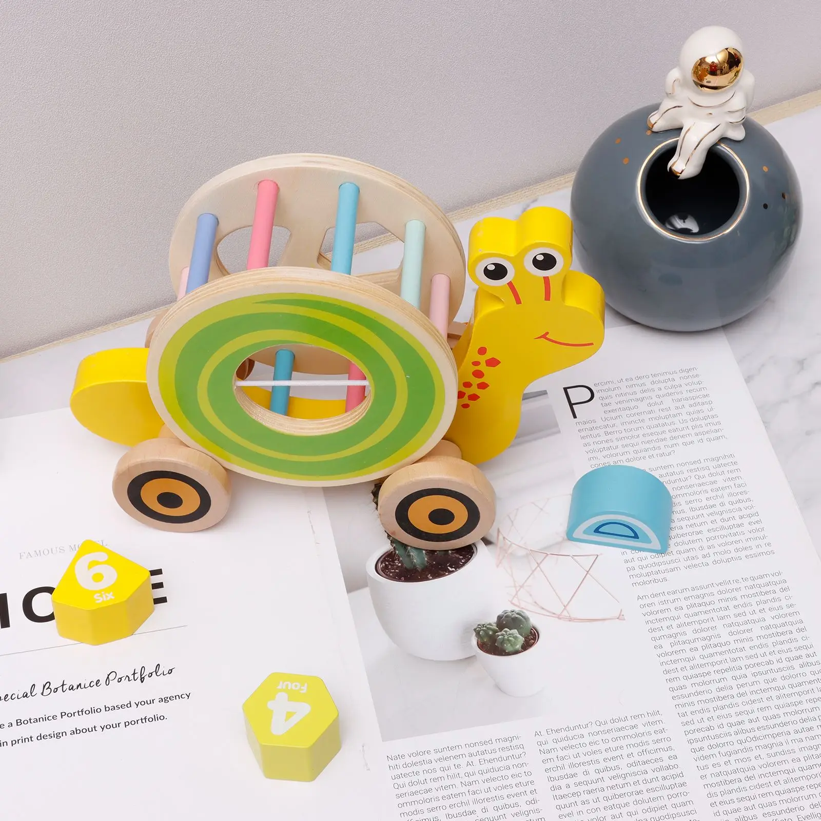 

Animal Walk-A-Long Toy Cute Adorable Wooden Interesting Pull Toy Balance Toy Educational Building Block Toy For Kids Gift