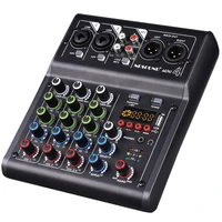 mini 4 audio mixer with power amplifier and usb reverberation digital mixing console effect conference stage performance mixer