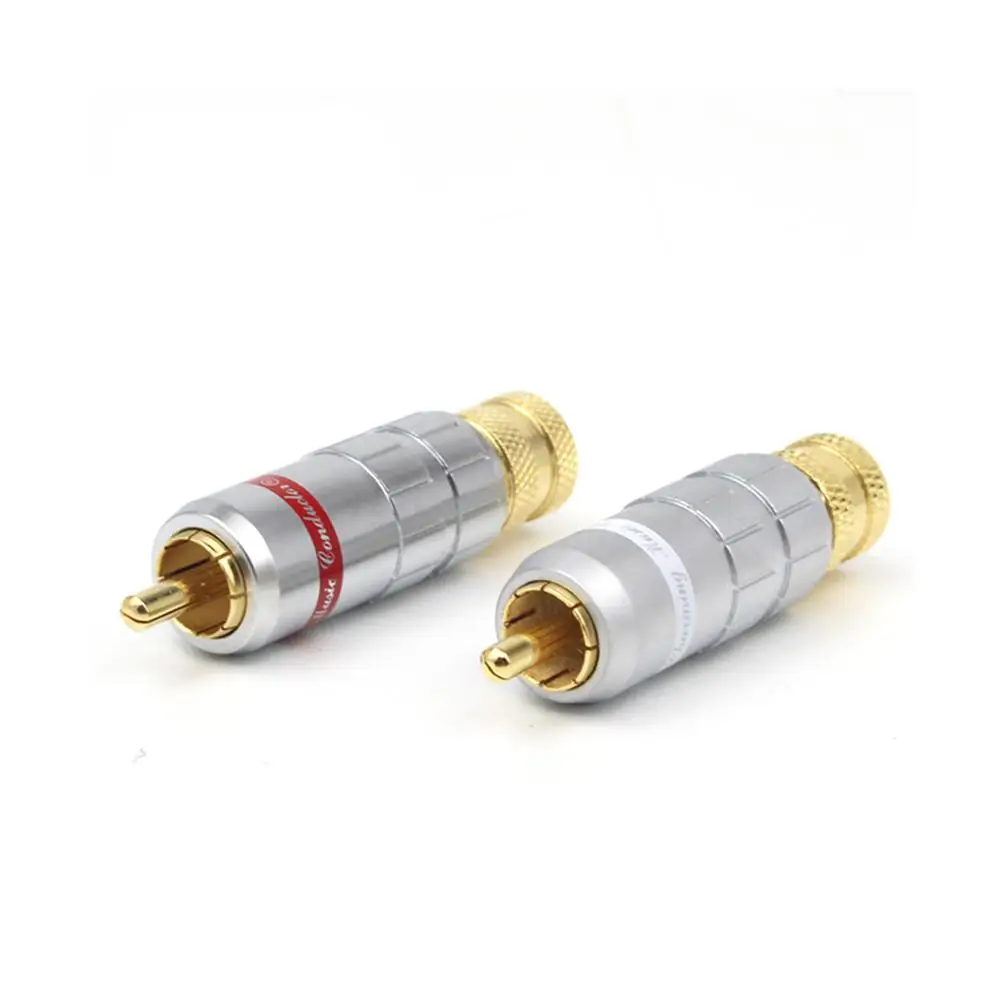 Hi-Fi 4 шт. CMC-8236 позолоченный HIFI RCA разъем Hi-end самоблокирующийся A/V для аудиокабеля Diy