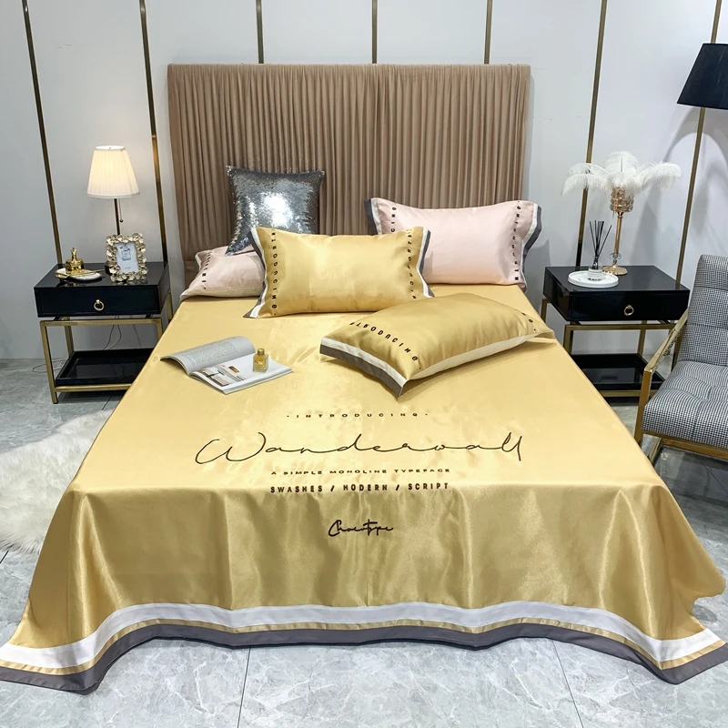 2020 новые продукты чистый цвет вышитый лед Шелковый коврик покрывало простыня