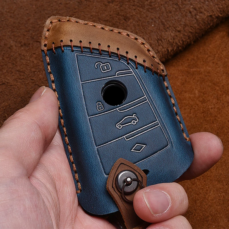 Автомобильный чехол для ключей из натуральной кожи умный держатель защитная