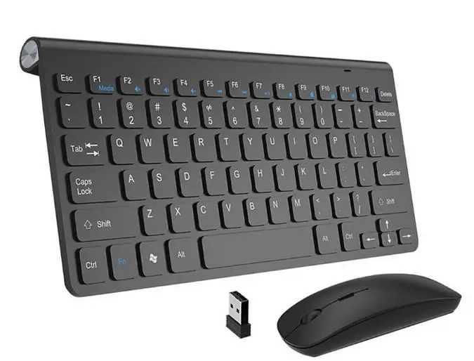 English Black Zienstar ультра тонкая 2,4G Беспроводная клавиатура мышь комбинированная с usb-приемником для Macbook, компьютера, ПК, ноутбука, ТВ-бокса и Smart tv - Цвет: English Black