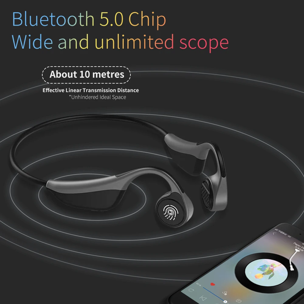 V9 беспроводные наушники спортивные Bluetooth костной проводимости гарнитуры IPX5