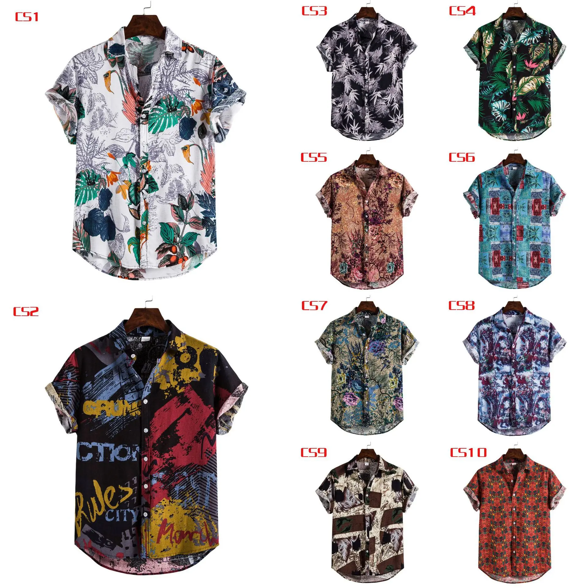 

New Arrival High Quality Men Casual Summer Printed Button Down Short Sleeve Shirt