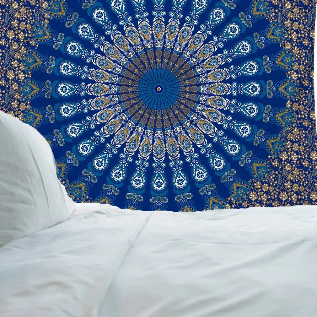 

Indian Hippie Bohemian Psychedelic Mandala Wall Hanging Bedding Tapestry Decorative Background Hanging Cloth