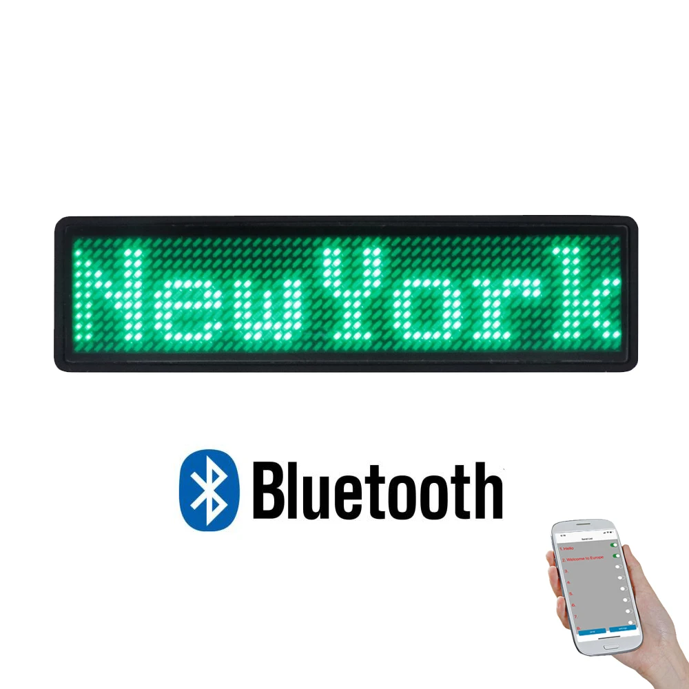 Многоязычный светодиодный значок программируемый через bluetooth рекламсветильник