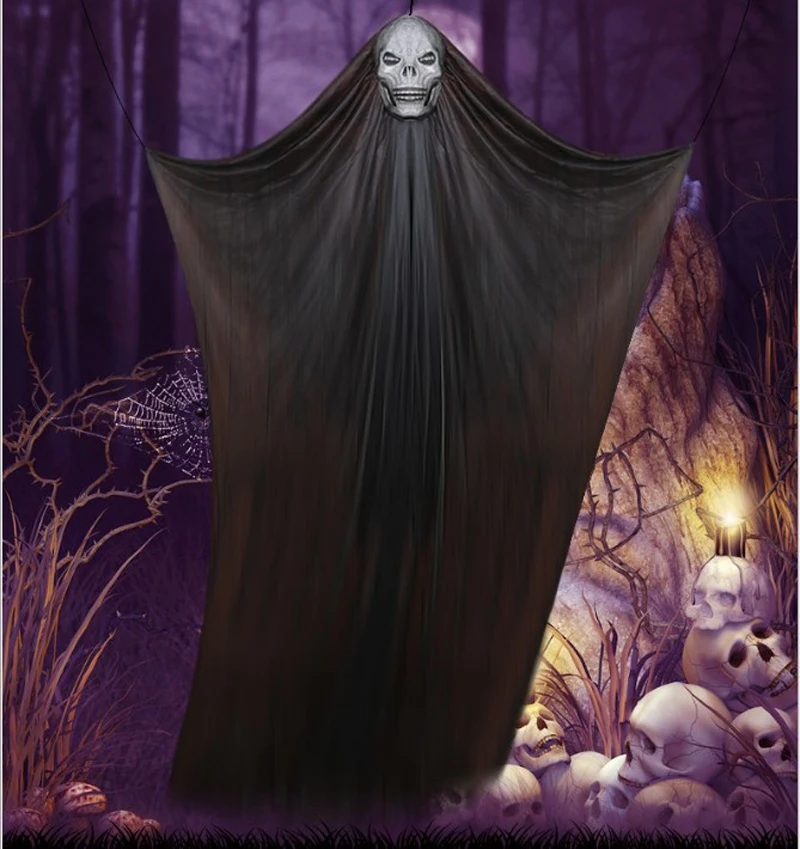 

Halloween Bar Large Decoration Ghost Festival Secret Room Horror Hanging Ghost Mask Gauze Hanging Ghost Pendant Halloween costum
