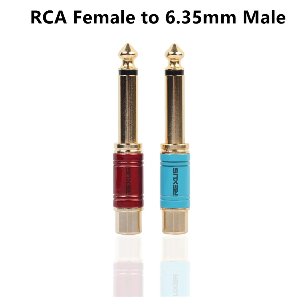 

1pcs Audio RCA To 6.35mm 1/4 Inch Male Mono Plug Adapter 6.5mm RCA Female Audio Connector Mono Channel Microphone Connecting
