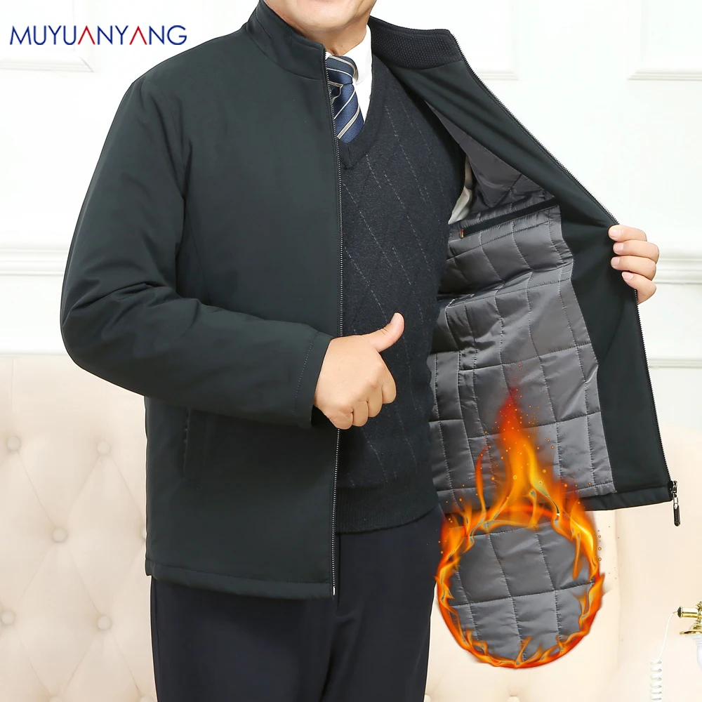 Mu Yuan Yang зимняя Новинка мужская куртка простая модная одноцветная с воротником на