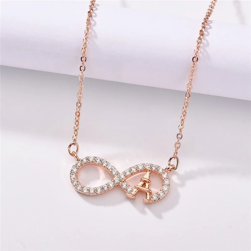 

Pyramid Women Chain Necklace Zircon Inlaid Electroplating Neck Jewelry Set Gift To Girlfriend
