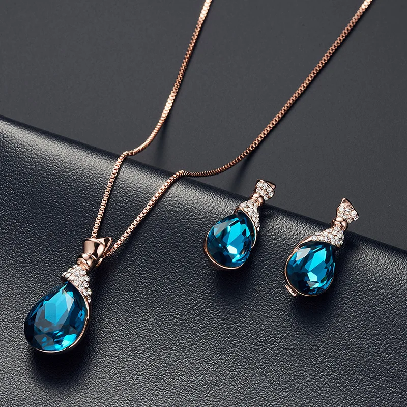 Кубический циркон Свадебный набор украшений для женщин геометрический Овальный