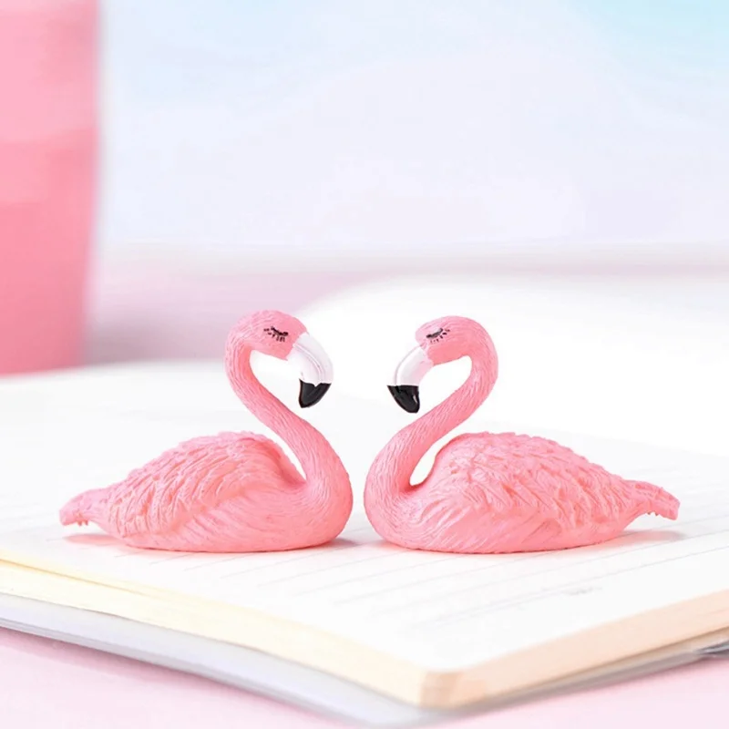 

1Pc 2cm*3cm Micro Flamingo Figurine Miniature Animals Ornaments for DIY Fairy Garden Small Plants Decoration Home Decor
