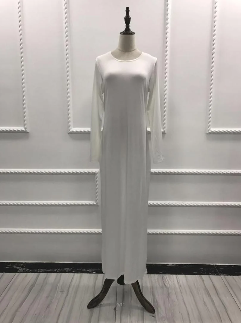 Элегантное мусульманское платье чистого цвета abaya арабское турецкое длинное из