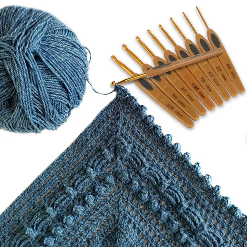 8Pcs Mix Size 2.5mm-6mm Crochet Hook Knit Weave Yarn Craft Knitting Needle Plastic Handle Hooks Needles Tools Christmas - купить по