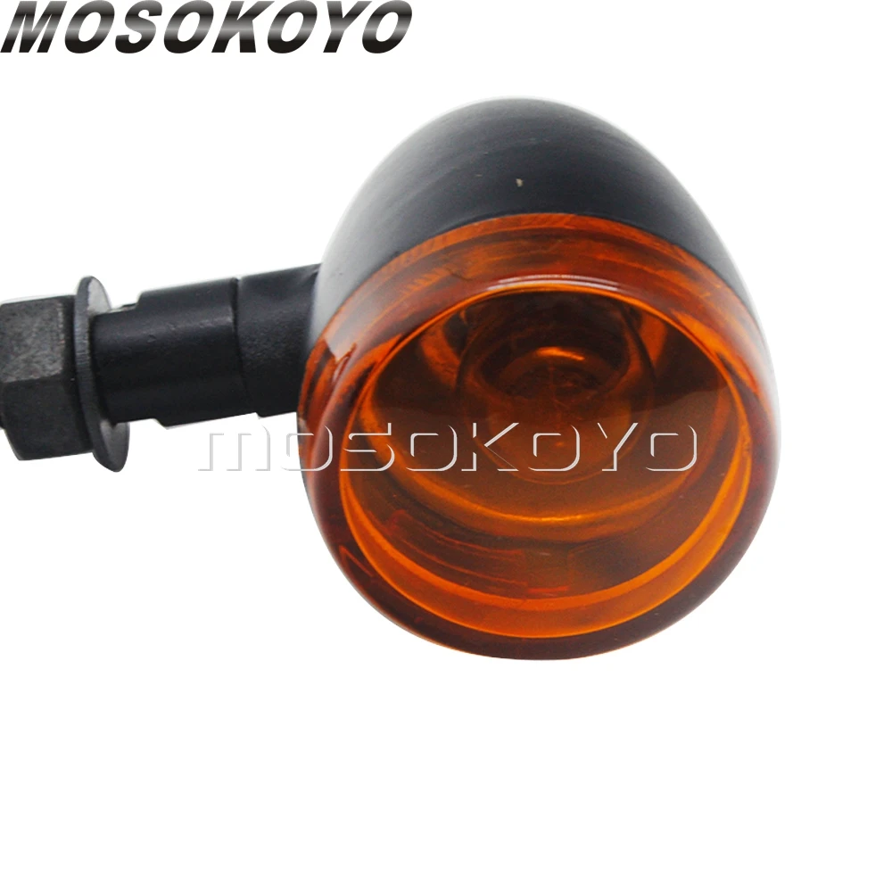 Black Motorcycle Retro Bullet Amber Turn Signals Indicators Light for Harley Sportster Yamaha Kawasaki Cafe Racer Bobber Cruiser |