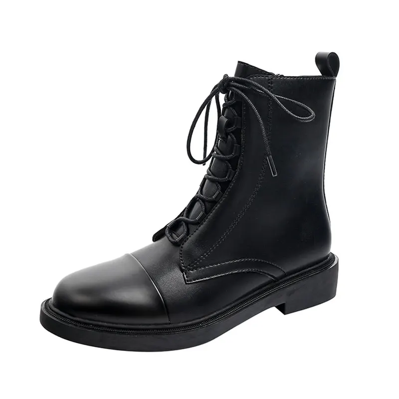 Черные Ботинки Martin в стиле ретро женские осенние ботинки европейском и