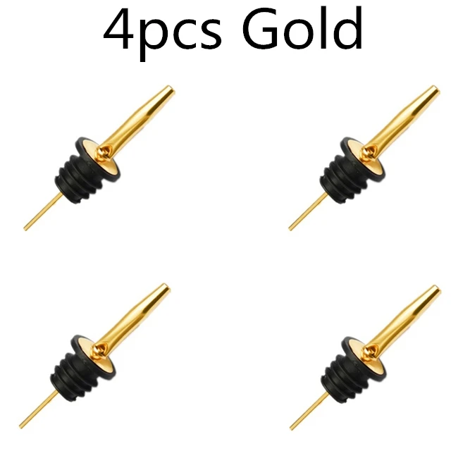 4pcs Gold 4 шт./компл. Нержавеющая сталь различных Вино Ликер Дух заливщик свободного бутылки вина носика фиксаторы уход за кожей лица маска бар аксессуар - Цвет: 4pcs Gold
