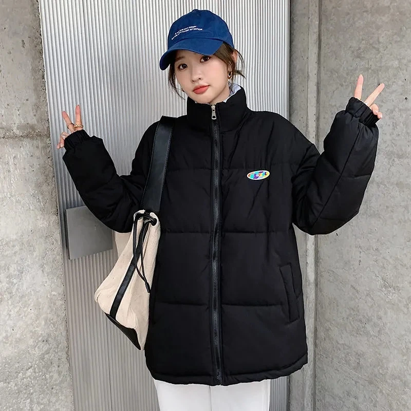 2021 Women Winter Jacket  Thick Korean Version  The Stand-Up Collar Loose And Thin Down Padded Jacket Short  Small Couple Jacket