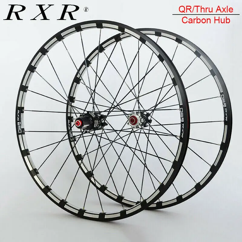 RXR карбоновая ступица MTB Колесная 26/27. 5/2" дисковый тормоз горного велосипеда 5 подшипников комплекты велосипедных колес 7-11Speed Thru Axle/QR MTB колеса