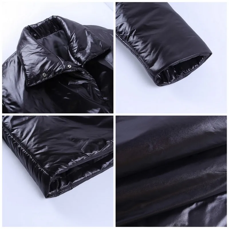 

Angels secret Winter Women Bubble Coat Black Long Sleeve Warm Jackets Femme Casual Fashion Outwear Oversize Tops AG30052