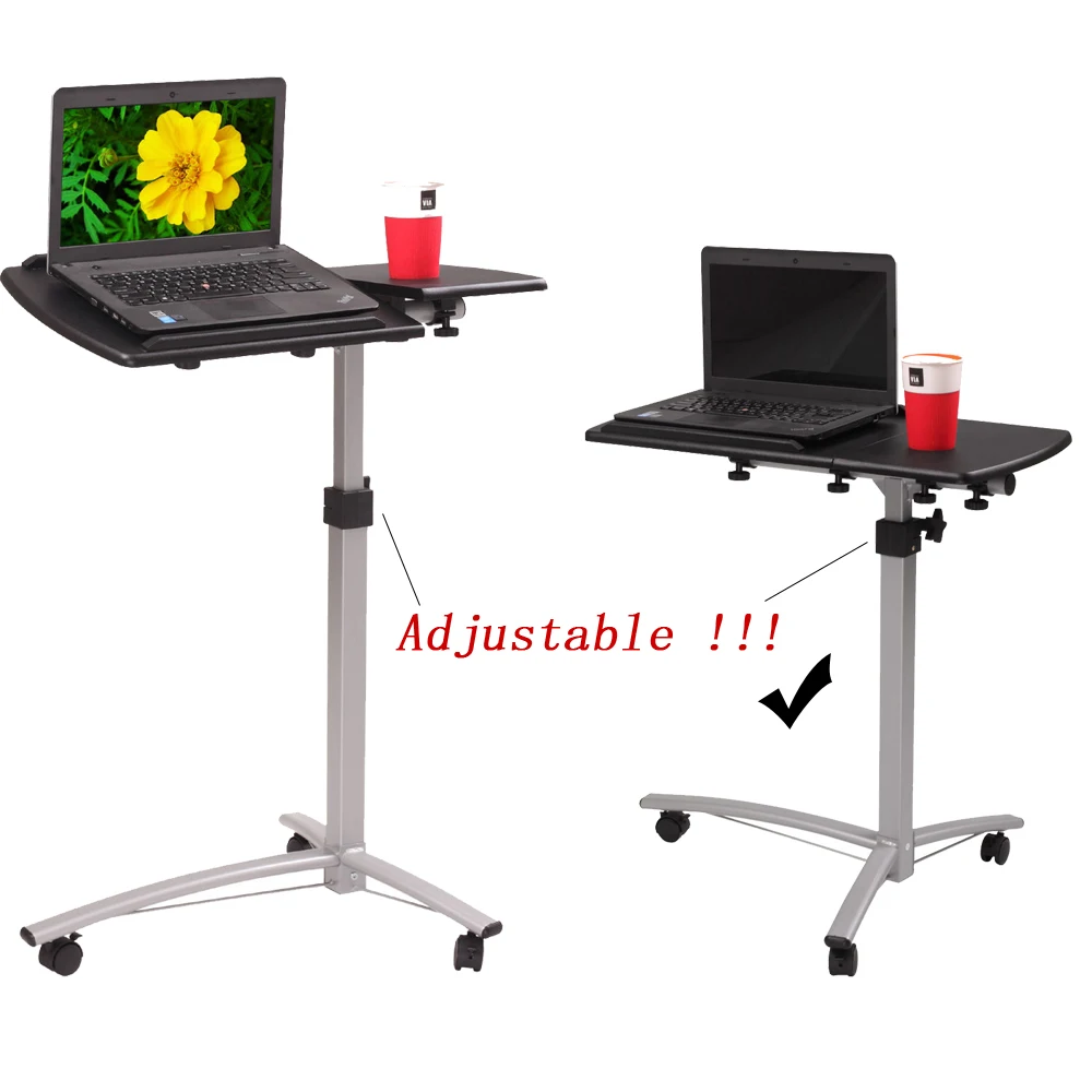 Movable Computer Table Lifting Computer Desk Laptop Standing Desk Adjustable Height Sofa Side Notebook Table for Home Office