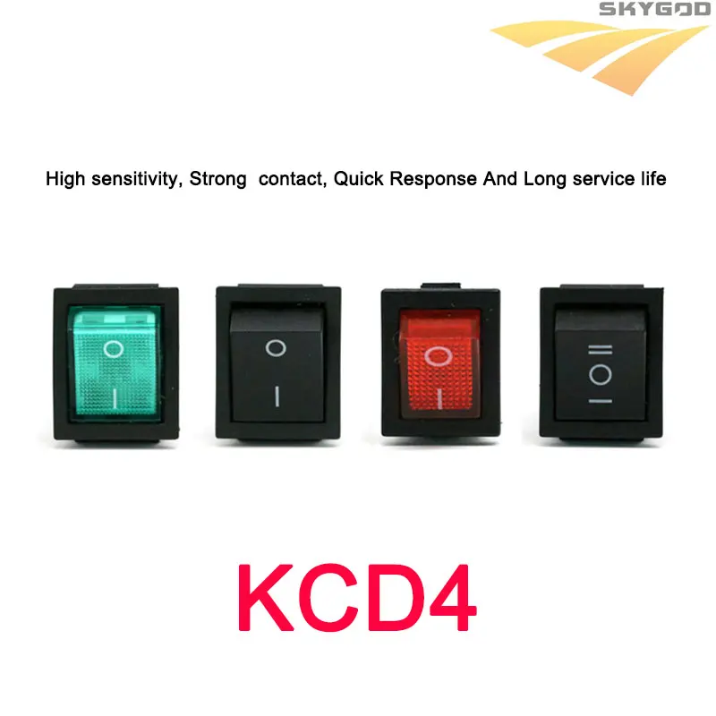

KCD4 Rocker Switch ON-OFF/ON 2/3 Position 4PIN / 6PIN Electrical equipment With Light Power Switch Switch 16A 250V/20A 125VAC