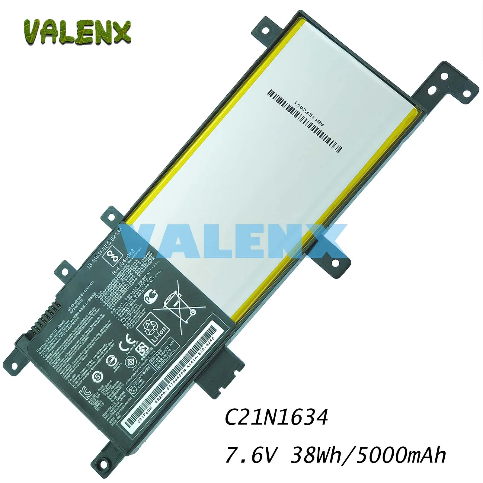 Аккумулятор C21N1634 C21PqCH для ноутбука ASUS X542 A580UR A580U X542U X542UA A580UF F542UN FL5900L R542UA R542UF X542UF |