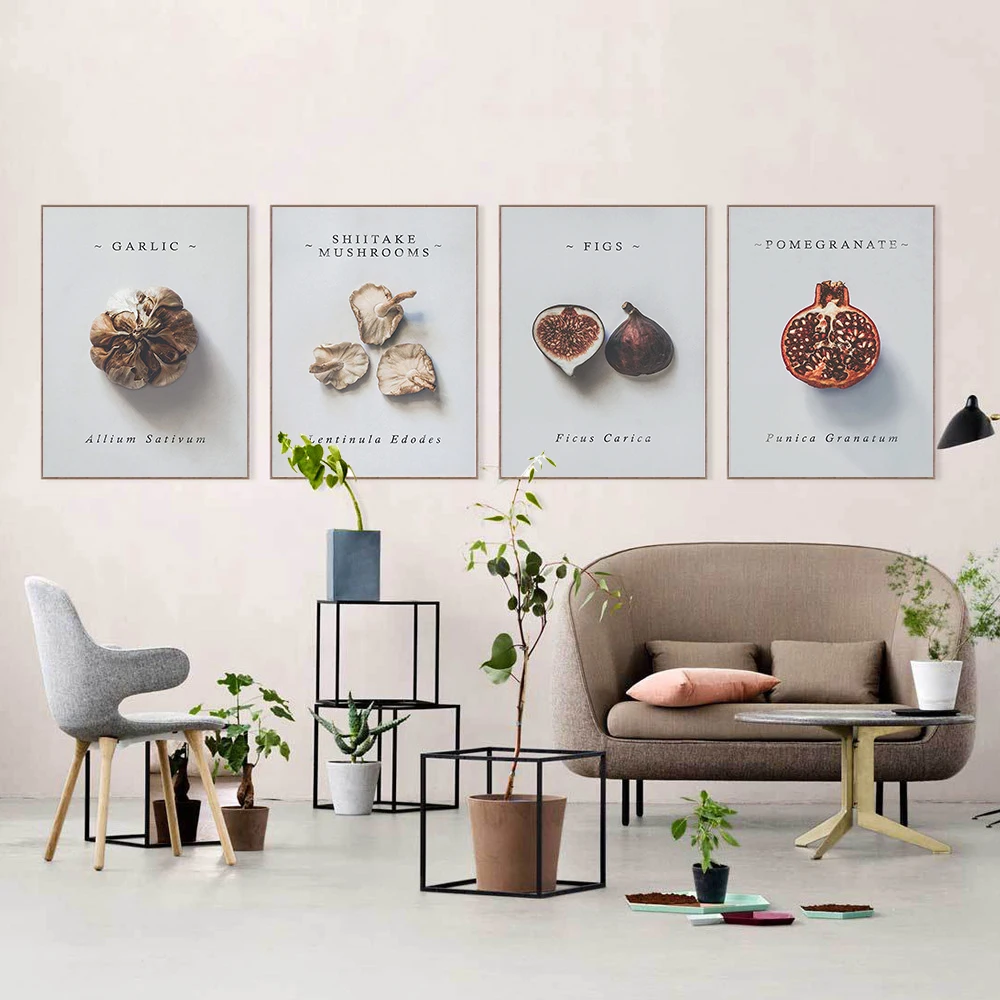 Художественная Настенная картина с изображением чеснока фиги граната | Дом и сад
