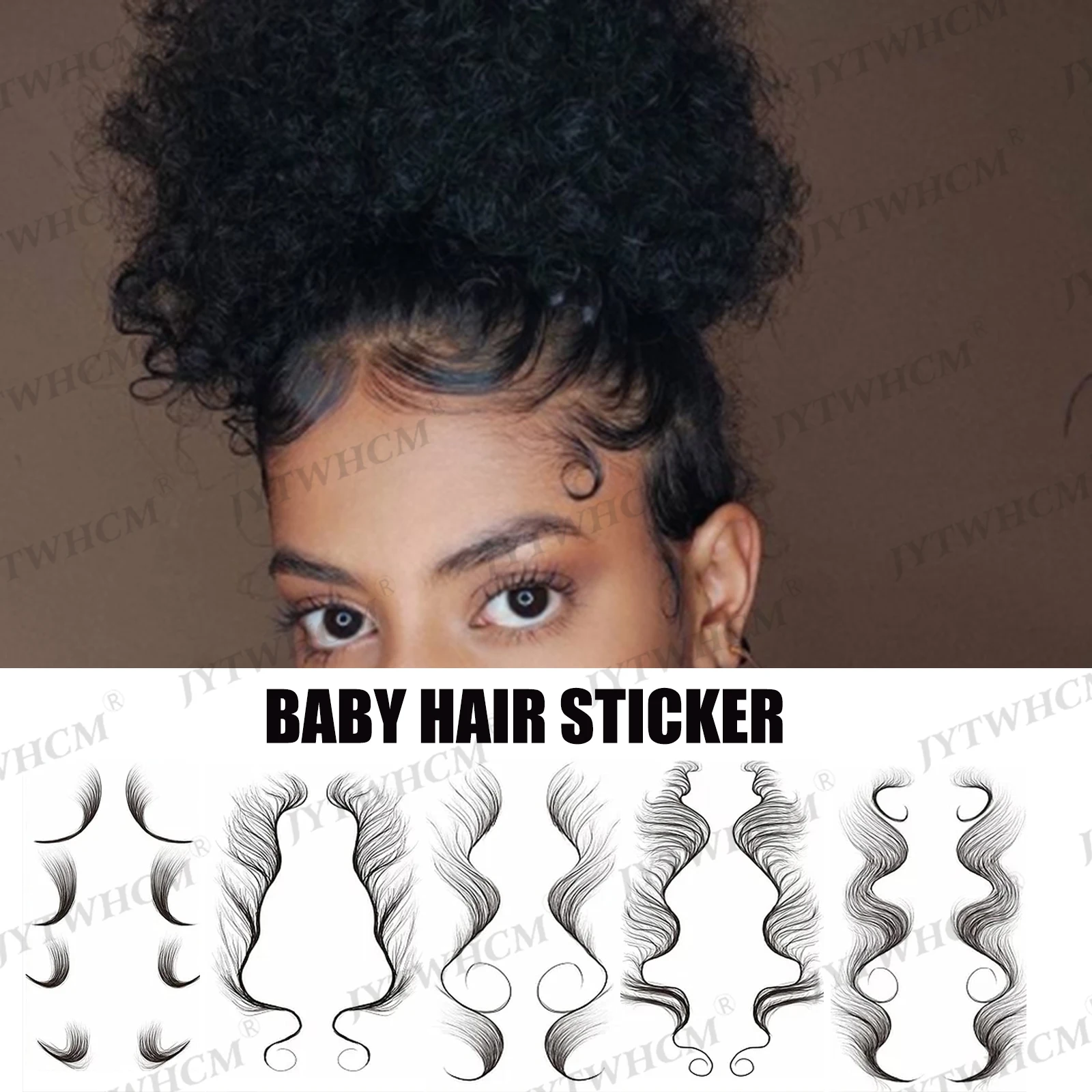 

Baby Hair Tattoo Stickers Waterproof Temporary Tatto for Women Black Hair Tattoo Edge Fake Tatoo Body Art Flash Tattoos Kids