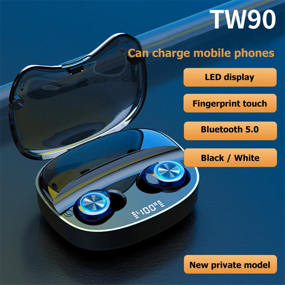 TW90 TWS беспроводные наушники Bluetooth 5 0 с зарядным боксом мини стерео спортивная