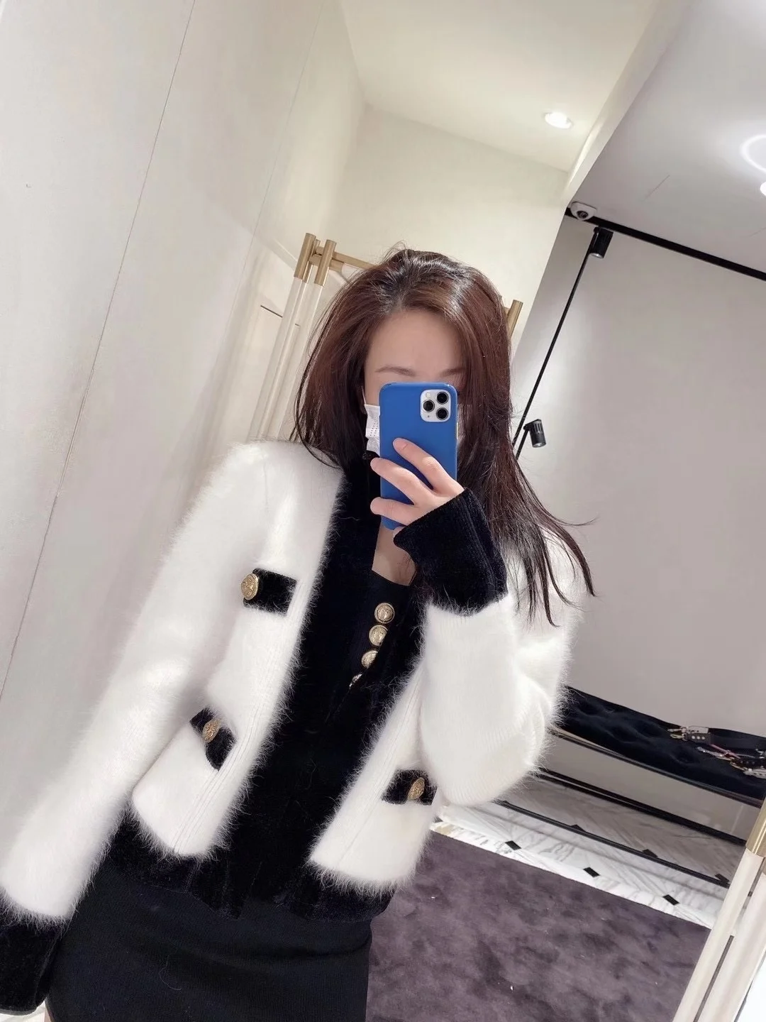

Spring New 2021 Women High Quality Patchwork Knitted Cardigan Female Luxury Sweater Coat 2 Color Ddxgz2 2.20