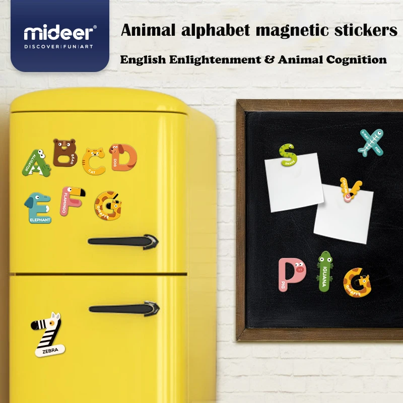 

MiDeer Animal Refrigerator Magnetic Stickers Early Childhood Education Baby English Words English Alphabet Magnetic Toys