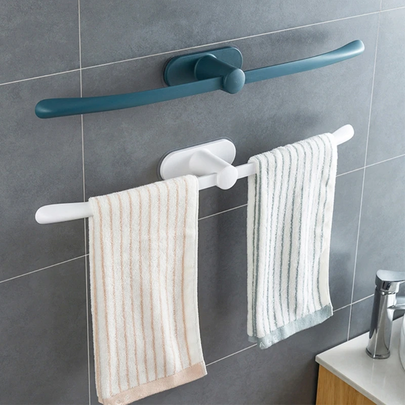 

Plastic Hanging Shower Towel Holder without Drilling for Bathroom Kitchens Balconies RVs No Damage to the Wall Rustproof