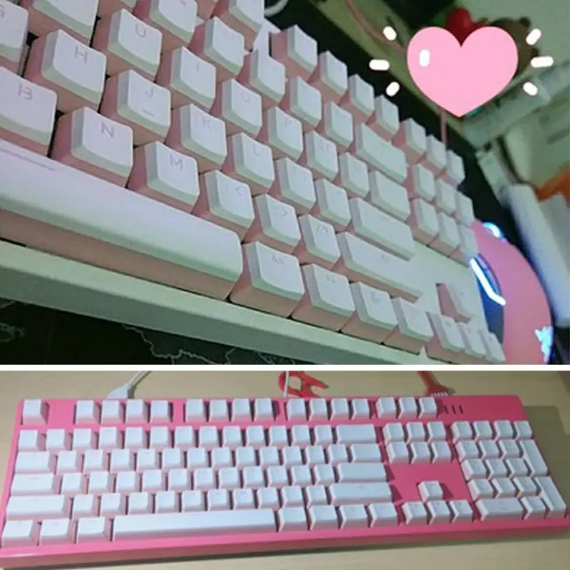 RGB 108 колпачки для ключей ANSI макет добавлены розовые пудинга из ПБТ с двойной