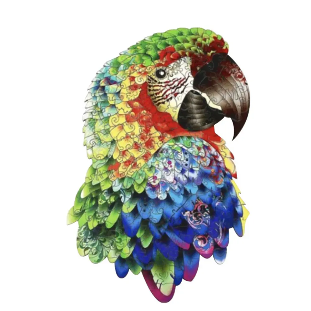 

A3/A4/A5 Unique Shape Wooden Animal Parrot Puzzle Toy Jigsaw Pieces Interactive Puzzle Gifts Art Toys Gifts for Family Game