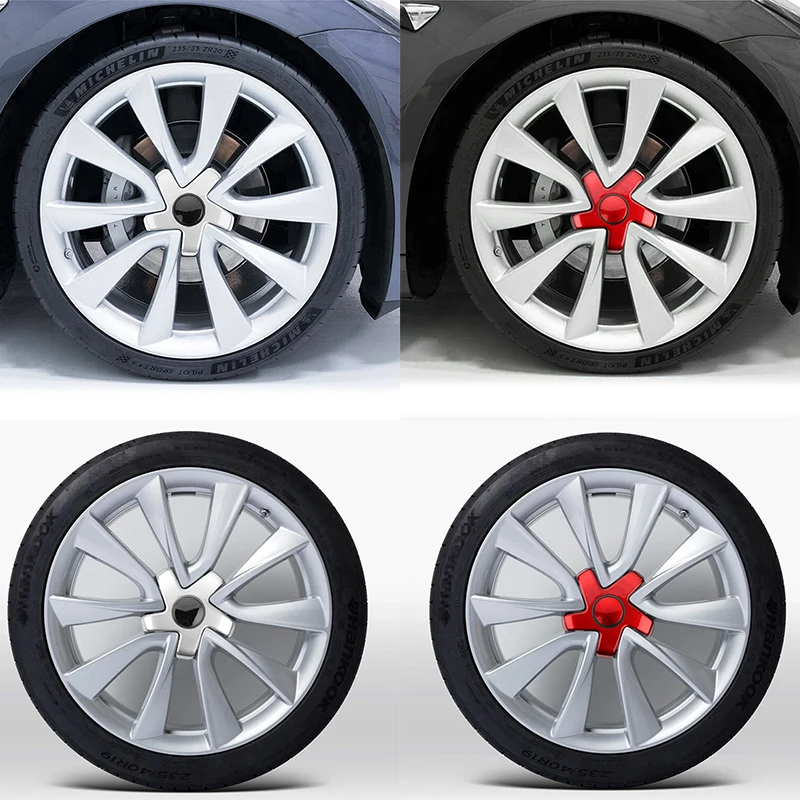 

1set 19inch 20inch Hub Cap P version Wheel Center Cover Sticker Wheel Nut Exterior Decoration For Tesla Model 3 High version