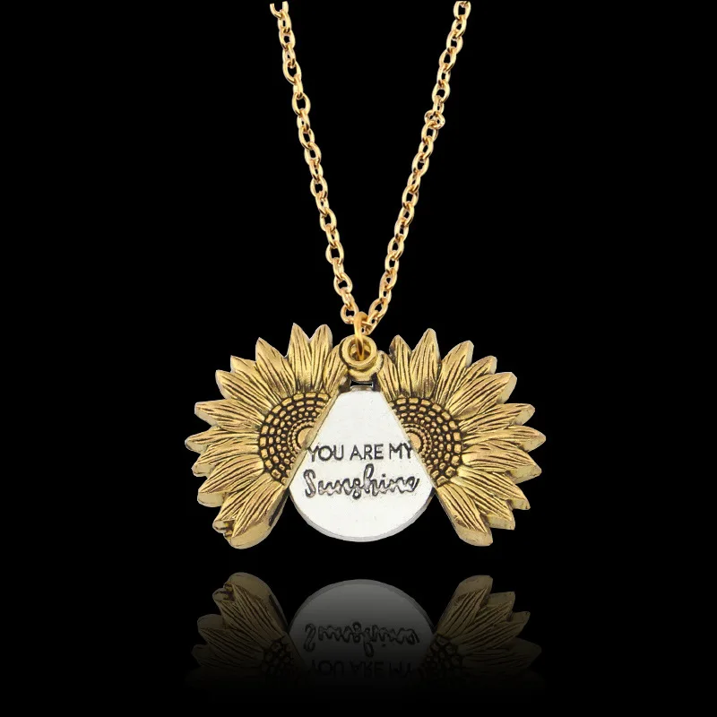 Винтажное ожерелье из подсолнечника Женская Золотая цепочка чокер на заказ You Are