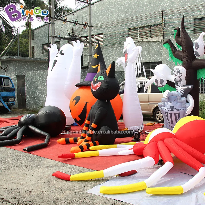 Бесплатная доставка гигантский надувной Черный кот на Хэллоуин 2 м/надувной Кот