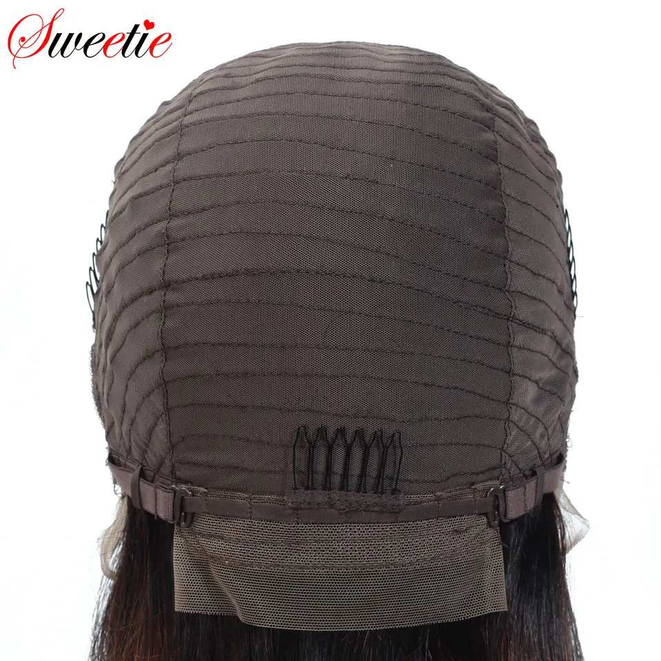 Sweetie волосы прямой Боб 13x4 кружевной передний парик 1b/99J красный Омбре