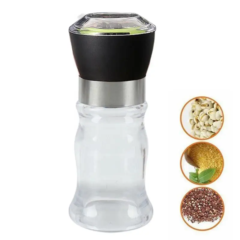 

1 Piece Kitchen Pepper Grinder Multipurpose Clear Manual Seasoning Grinder Spice Pepper Mill For Kitchen Gadgets Justdolife