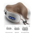 Электрический массажер для шеи, портативная беспроводная U-образная массажная подушка, умный Массажер для плеч для дома и автомобиля