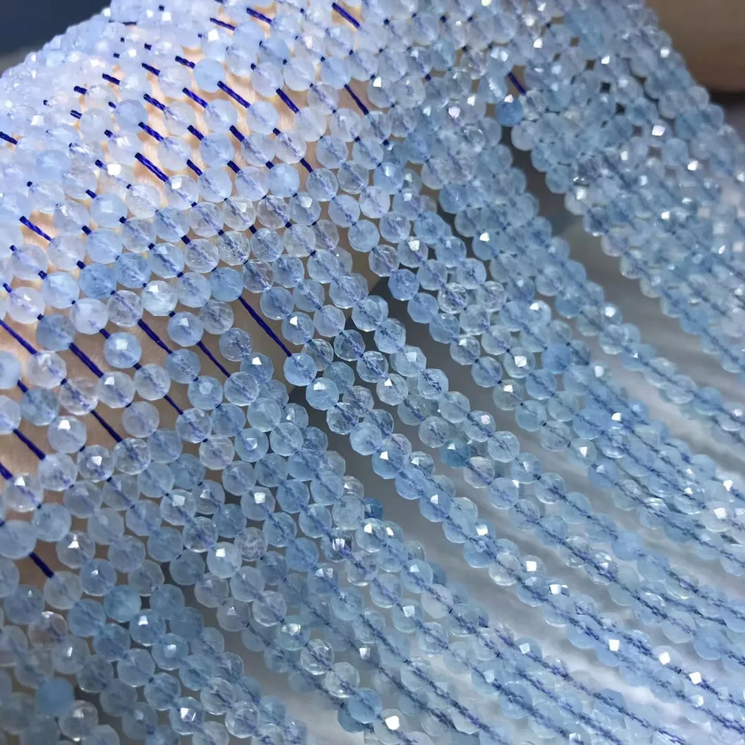 Бусины Из Натурального хрусталя с голубым кристаллом для футбола/полоски