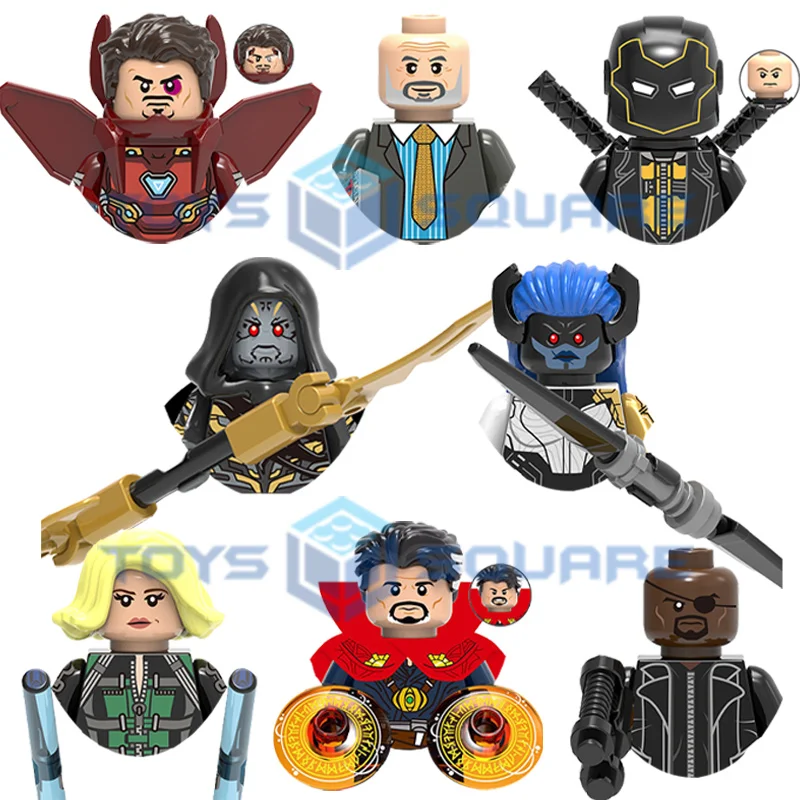 

The Proxima Doctor Iron Hawkeye Man Strange Midnight Black Corvus Widow Glaive Model Building Blocks MOC Bricks Set Gifts Toy