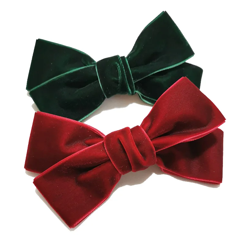 12 шт. смешанные цвета бархат бант для волос подростков элегантные женские