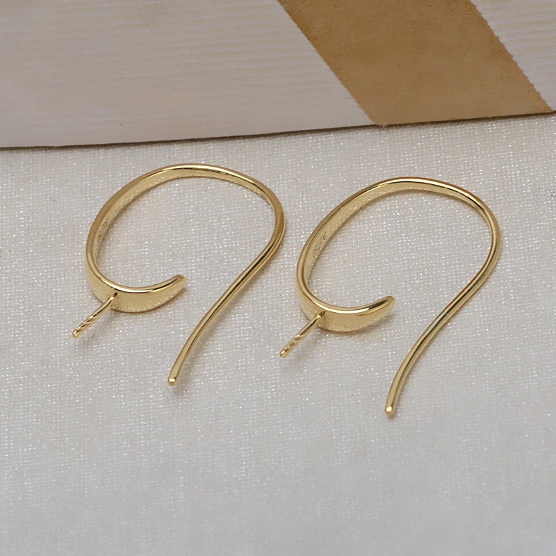 Оригинальные золотые серьги в форме сердца AU 750 18K фурнитура для крепления