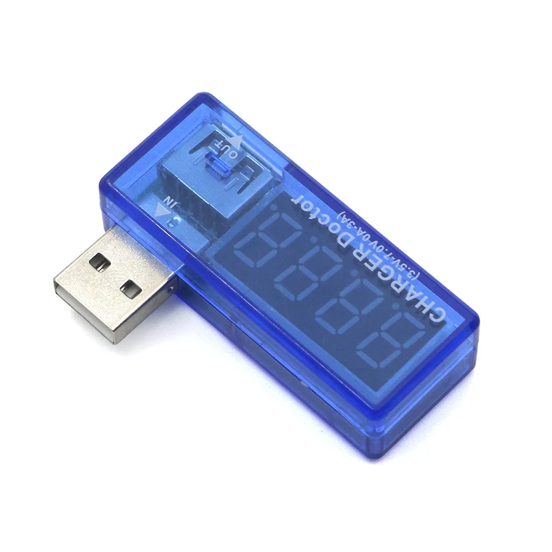 Blue Цифровой USB Mobile Мощность зарядный ток никель-металл-Напряжение метр тестер Мини USB зарядное устройство Доктор Вольтметр Амперметр с номером отслеживания - Цвет: Blue