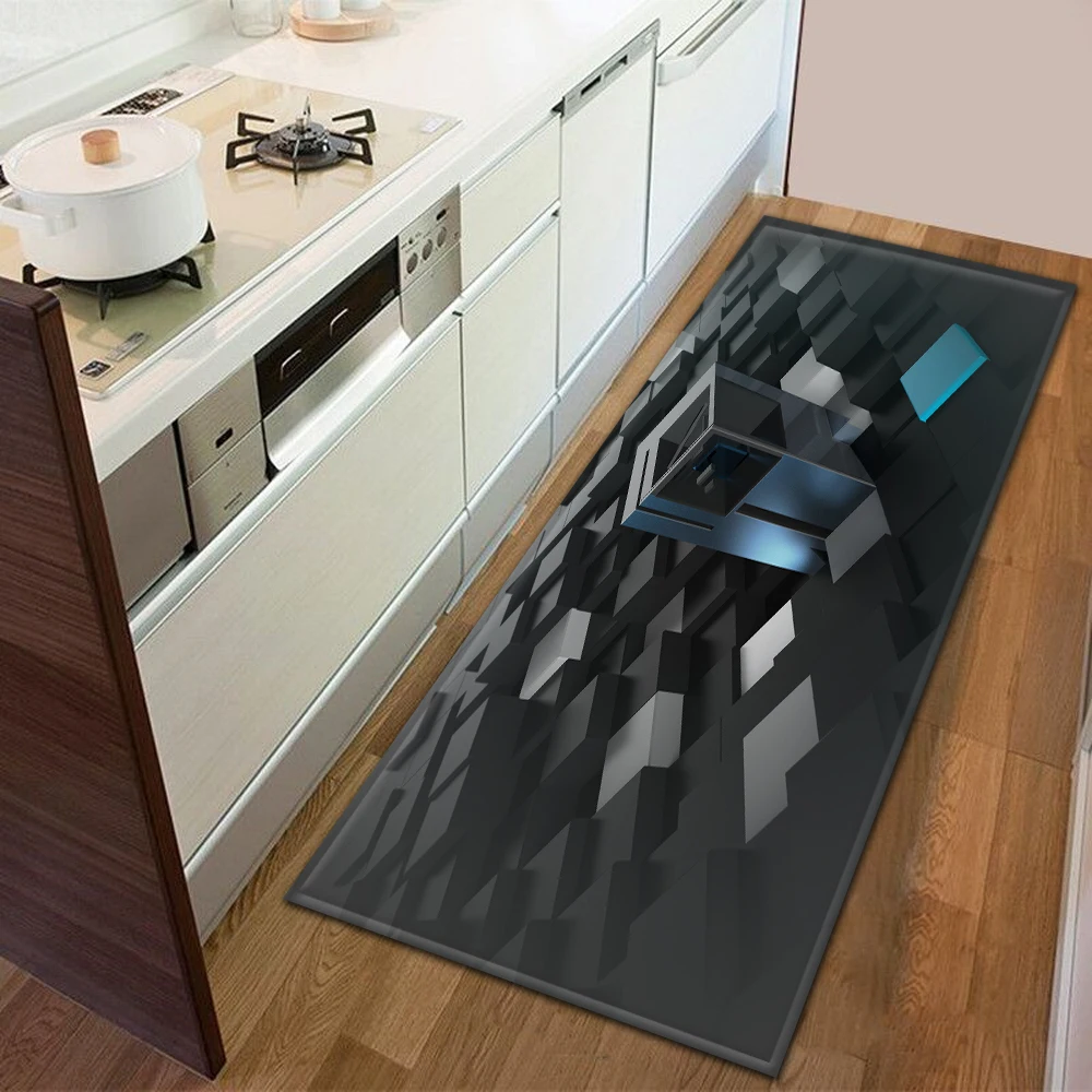 

Entrance Doormat Decoration Kitchen Bedroom Carpet Bathroom Anti-Slip Floor Hallway Balcony Rugs Modern 3D Printing Pattern Mat